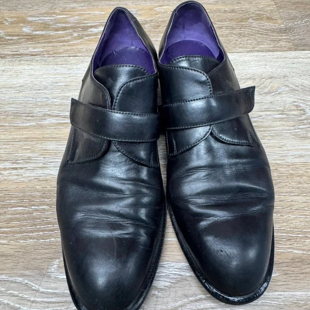 Ralph Lauren Black Leather Monk Strap Dress Shoes Men's Size 7